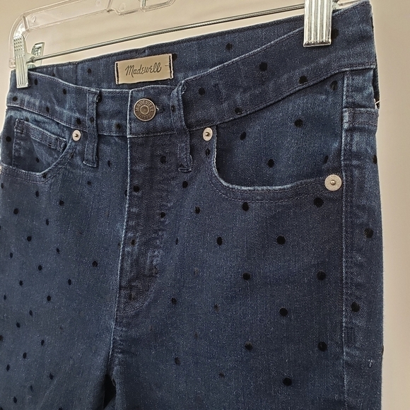 Madewell 9" Mid-Rise Skinny Jeans: Flocked Dots Edition - Picture 6 of 15
